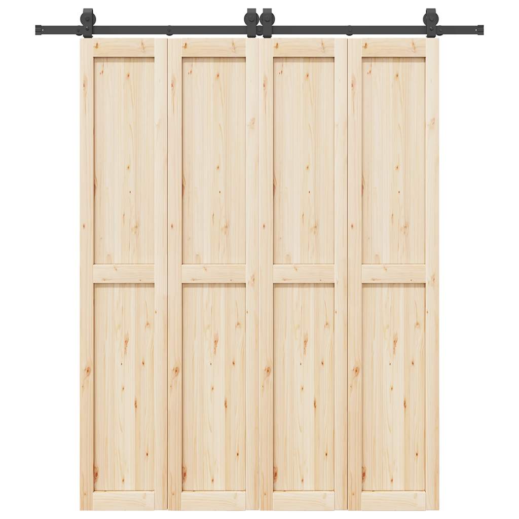 vidaXL Set feronerie pentru uși glisante, negru, 200 cm, oțel