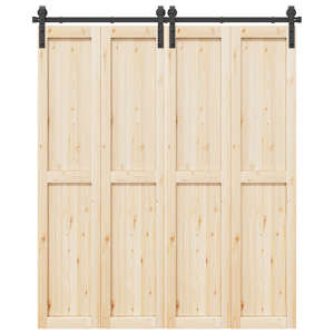 Komplet opreme za drsna vrata 183 cm jeklo črne barve