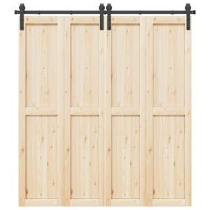 Komplet opreme za drsna vrata 200 cm jeklo črne barve