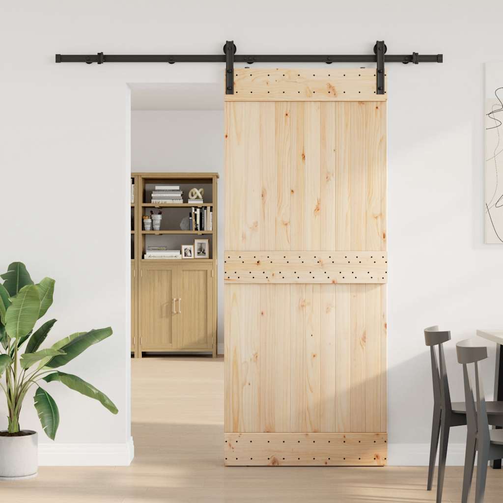 vidaXL Set feronerie pentru uși glisante, negru, 200 cm, oțel