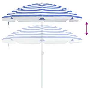 Zahradní slunečník 240 cm 170T polyester Modrá a bílá - obrázek 7