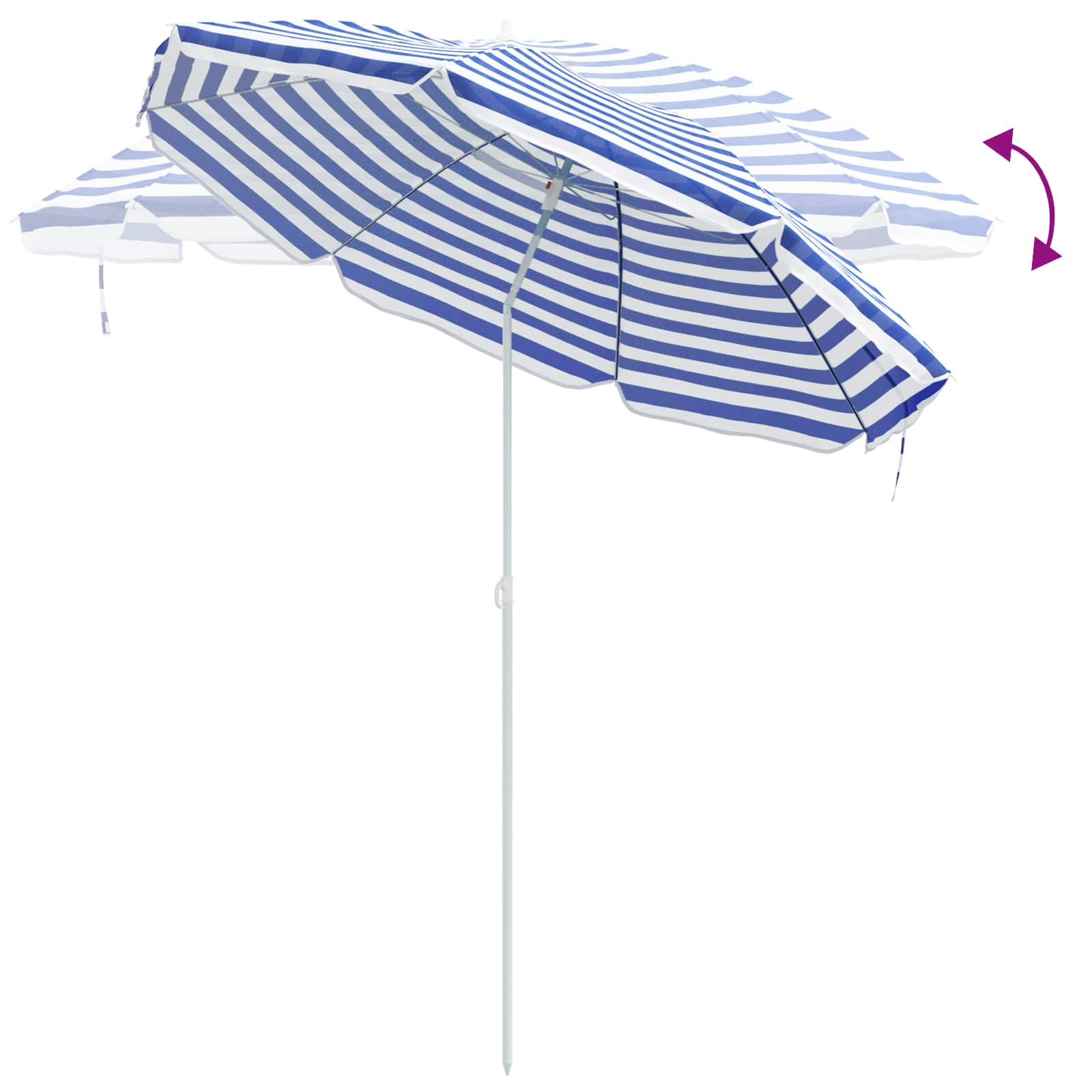 Tuinparasol 263 x 263 x 272 cm 170T polyester Blauw en Wit image 6