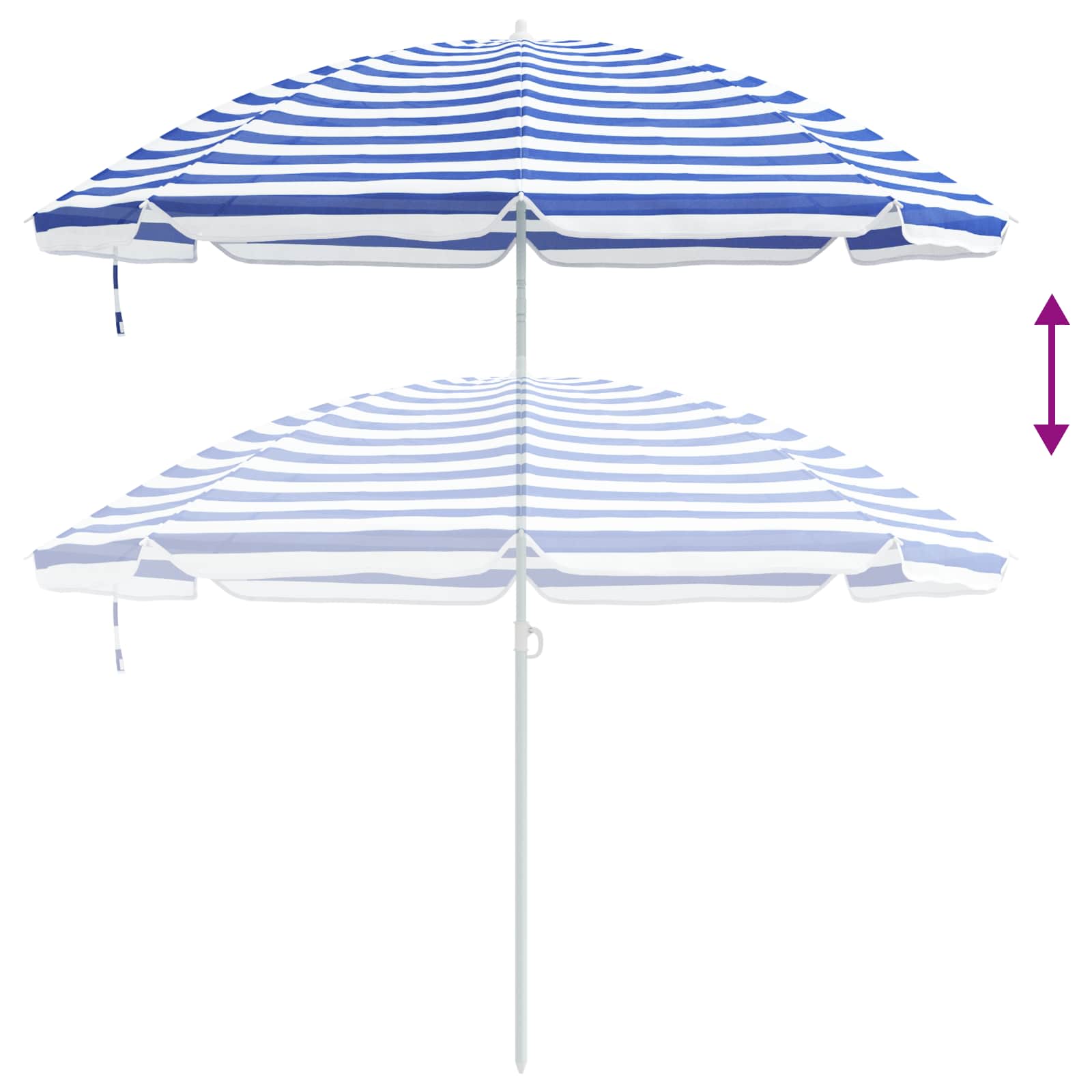 Tuinparasol 263 x 263 x 272 cm 170T polyester Blauw en Wit image 7