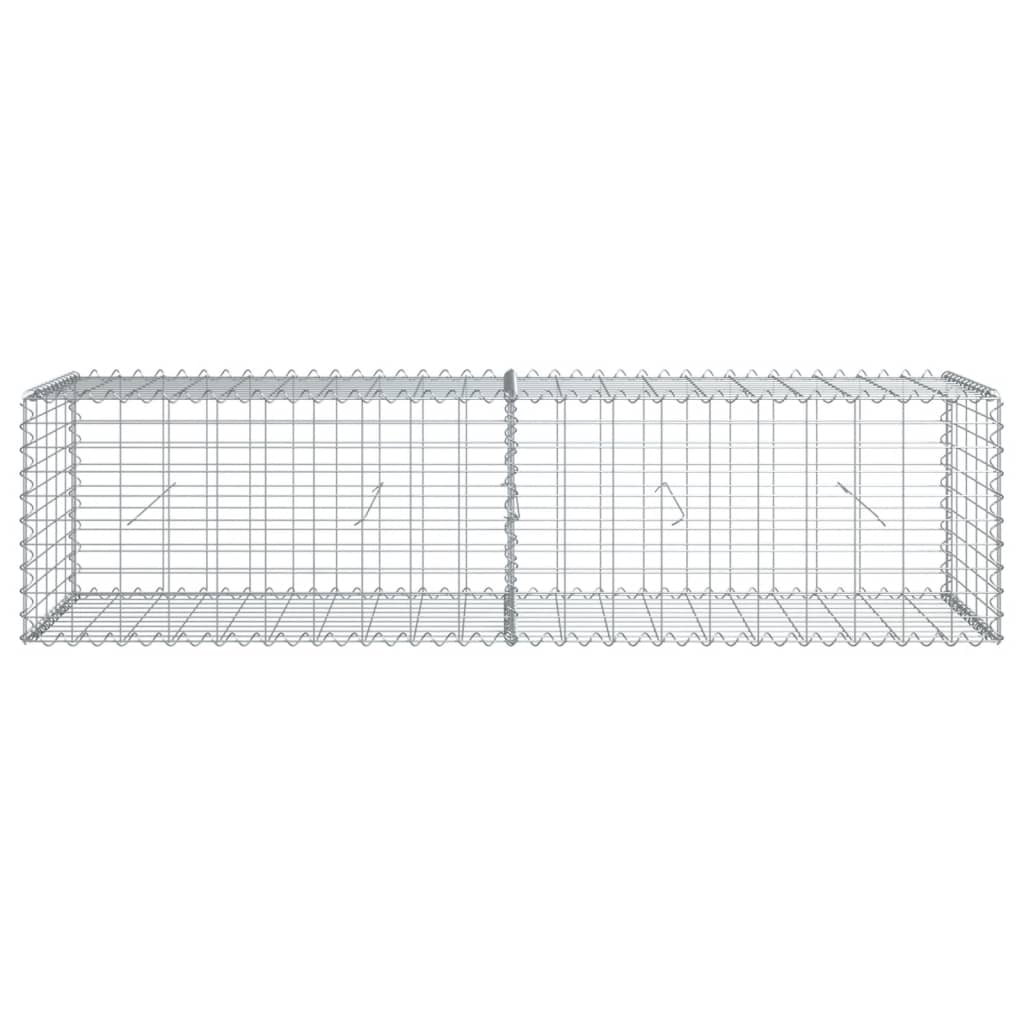 vidaXL Schanskorf 200x50x50 cm gegalvaniseerd ijzer zilverkleurig afbeelding