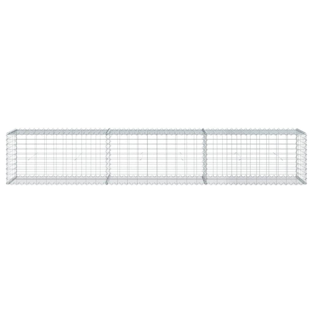 vidaXL Schanskorf 300x50x50 cm gegalvaniseerd ijzer zilverkleurig afbeelding