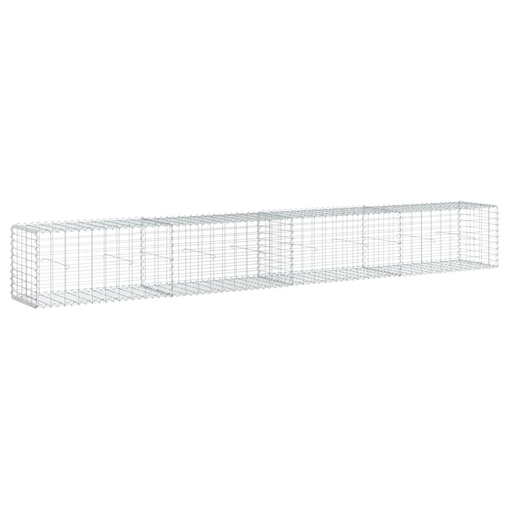 vidaXL Gabiónový kôš s krytom 400x50x50 cm pozinkované železo