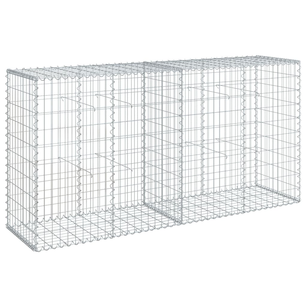 vidaXL Gabiónový kôš s krytom 200x50x100 cm pozinkované železo