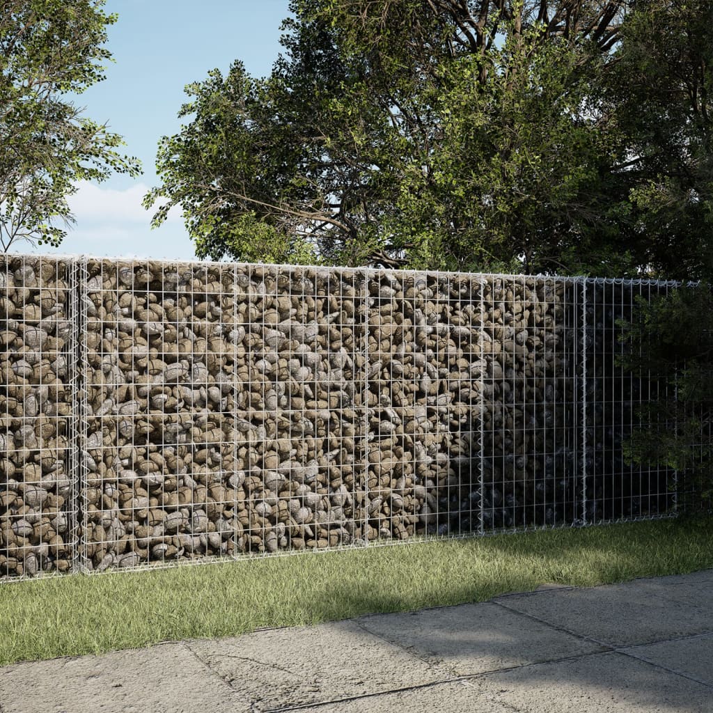 vidaXL Coș gabion cu capac, 200x50x100 cm, fier galvanizat