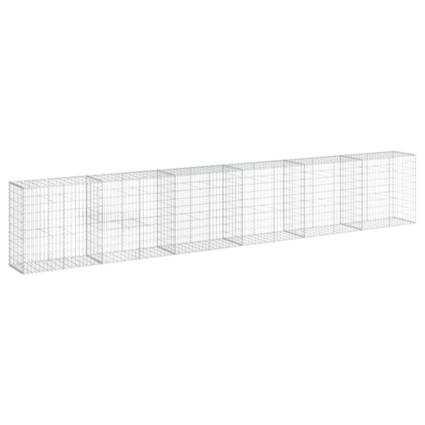 vidaXL kaanega gabioonkorv, 600 x 50 x 100 cm, tsingitud raud