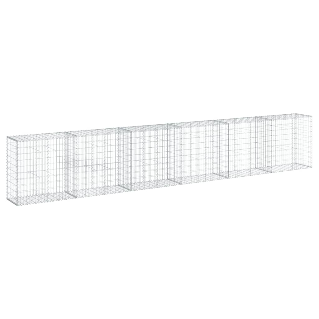 vidaXL Gabiónový kôš s krytom 600x50x100 cm pozinkované železo