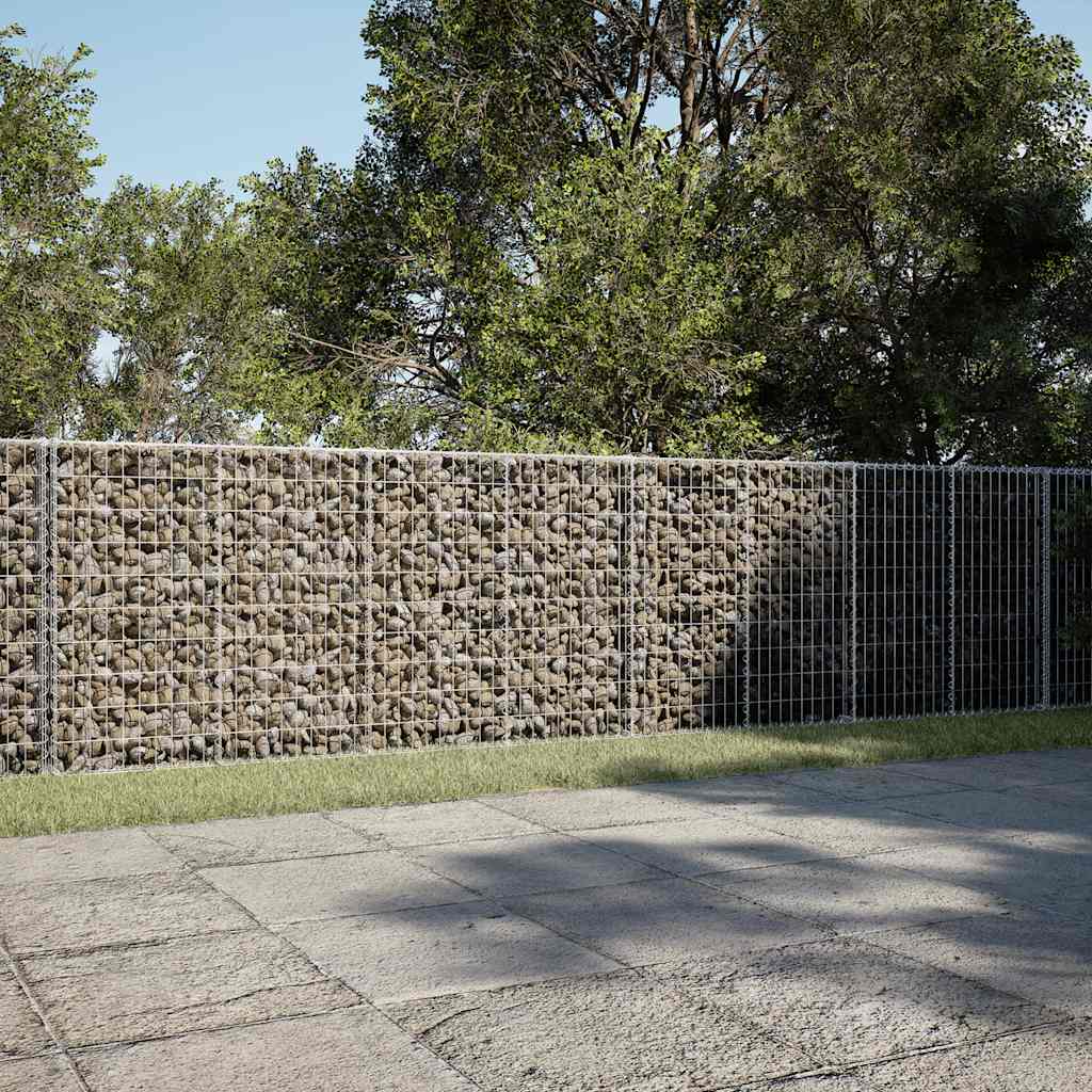 vidaXL Coș gabion cu capac, 800x50x100 cm, fier galvanizat