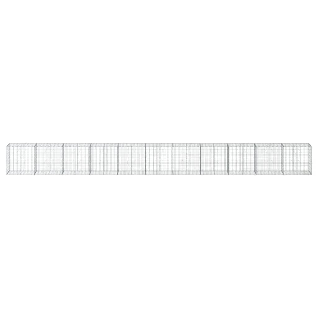 vidaXL Schanskorf 1100x50x100 cm gegalvaniseerd ijzer zilverkleurig afbeelding