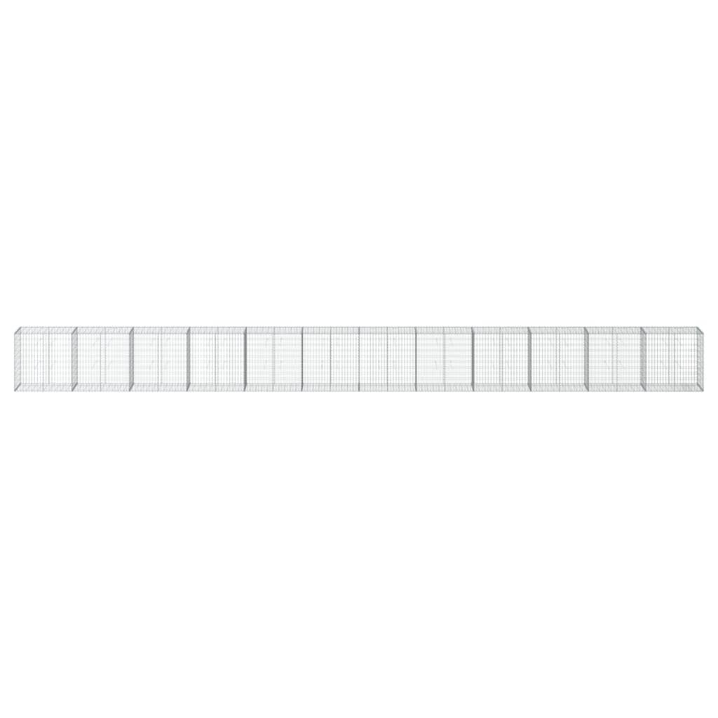 vidaXL Coș gabion cu capac, 1200x50x100 cm, fier galvanizat
