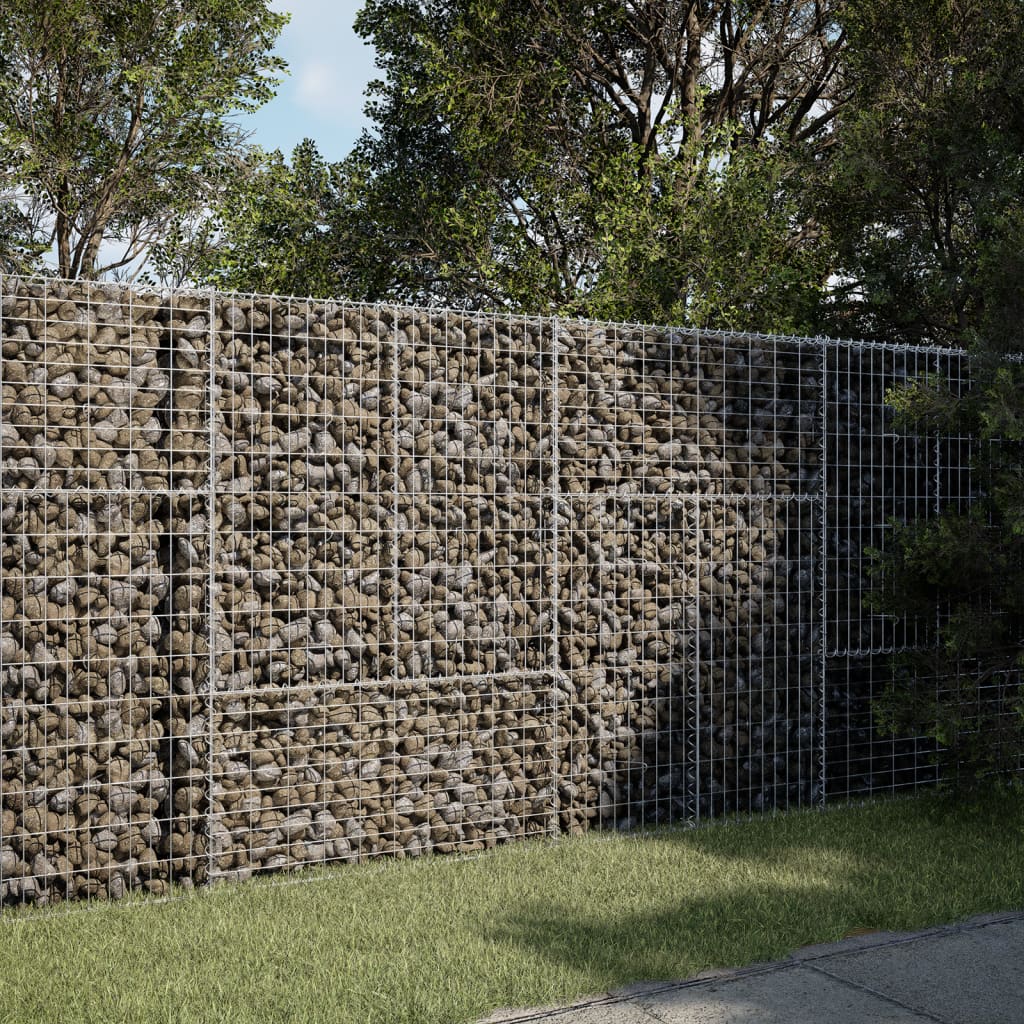 vidaXL Coș gabion cu capac, 200x50x150 cm, fier galvanizat