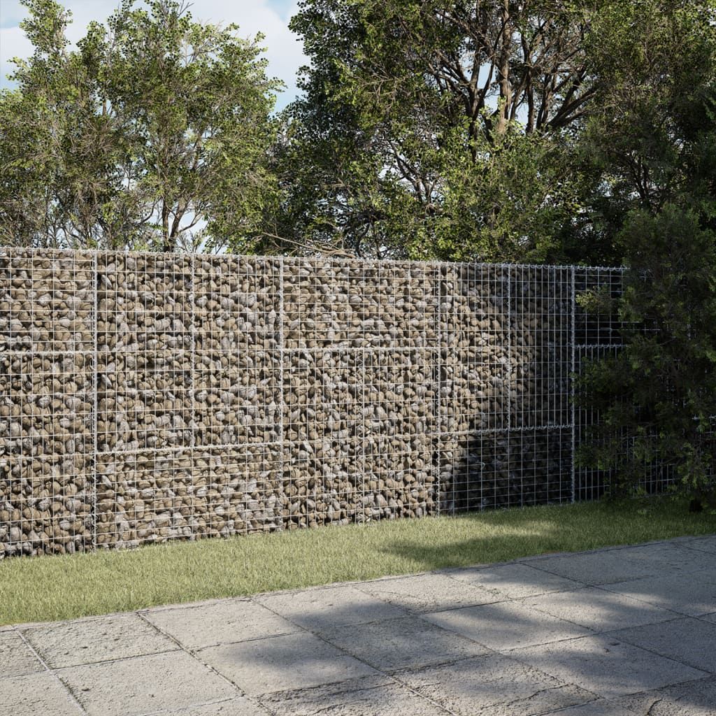 vidaXL Coș gabion cu capac, 300x50x150 cm, fier galvanizat