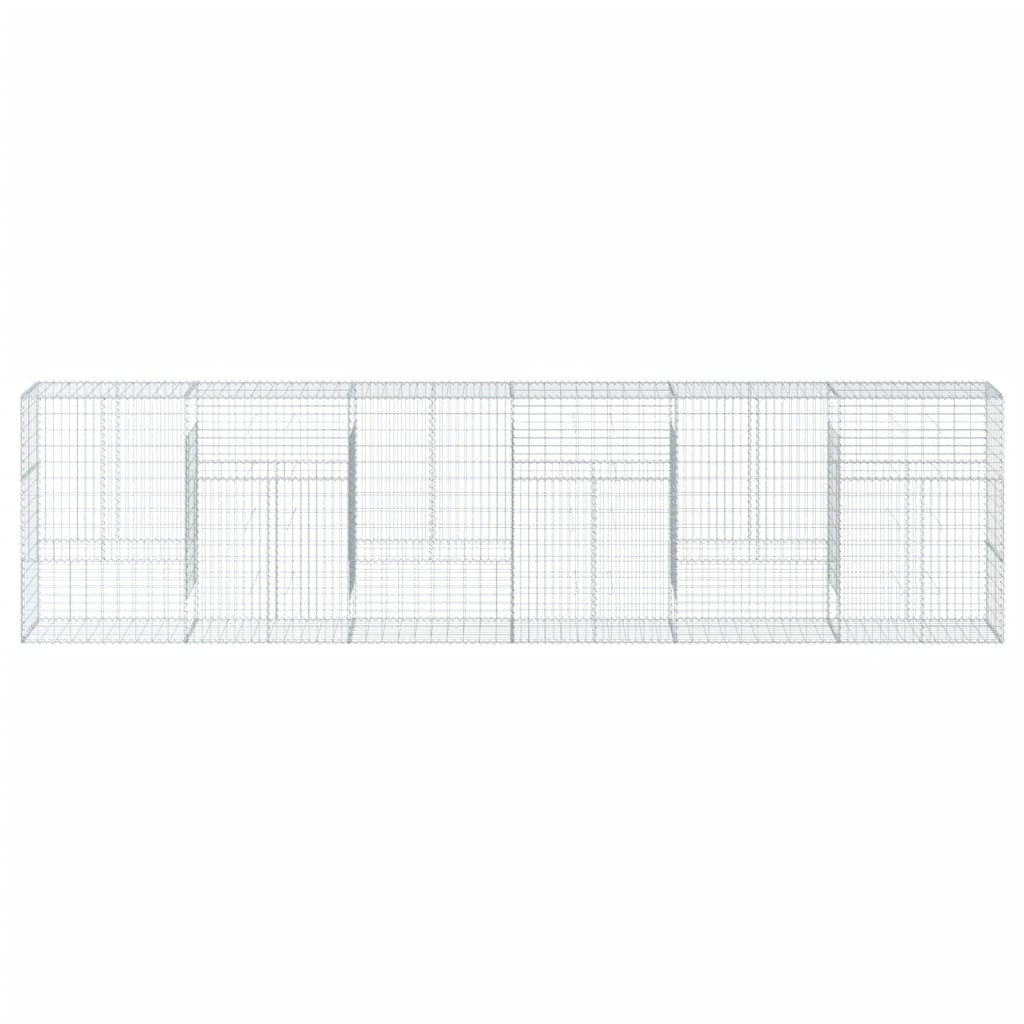 vidaXL horganyzott vas gabion kosár fedéllel 600 x 50 x 150 cm