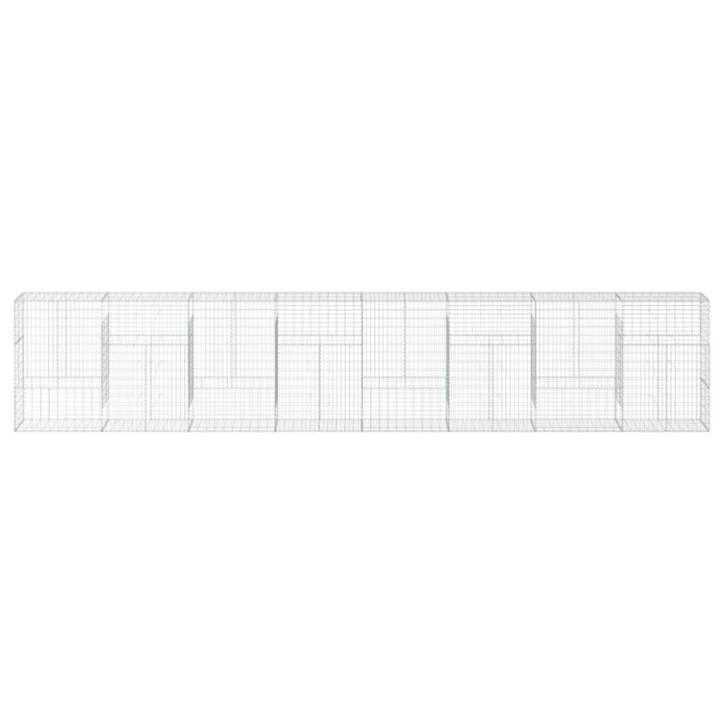 vidaXL Schanskorf 800x50x150 cm gegalvaniseerd ijzer zilverkleurig afbeelding
