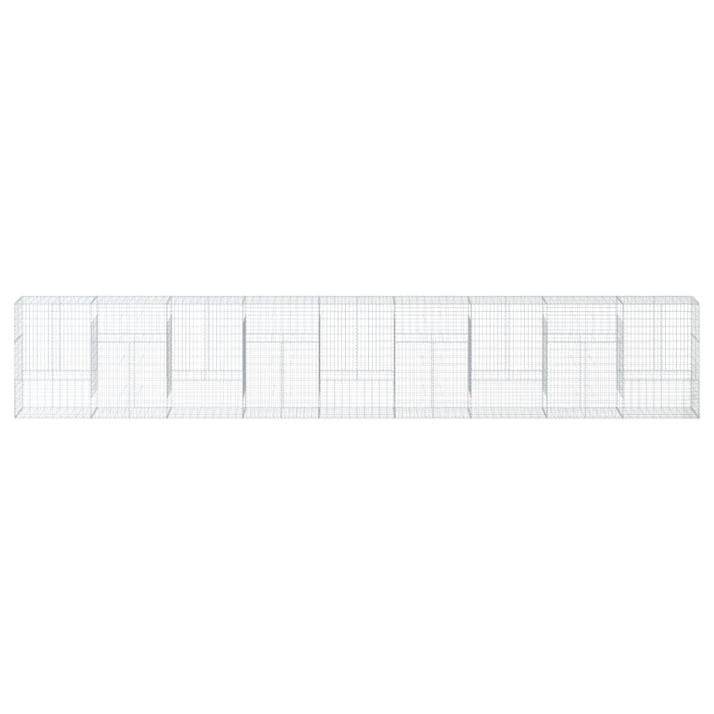 vidaXL Schanskorf 900x50x150 cm gegalvaniseerd ijzer zilverkleurig afbeelding