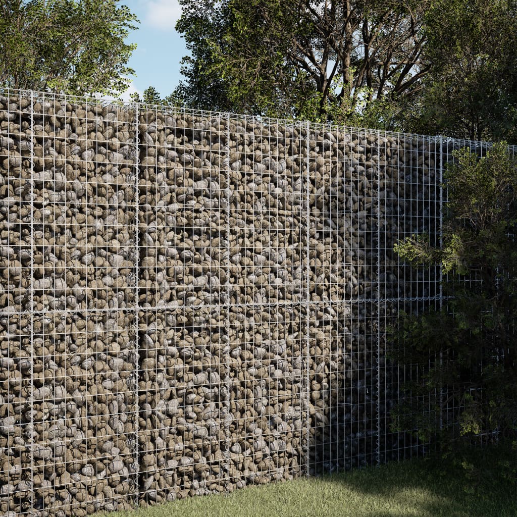 vidaXL Coș gabion cu capac, 100x50x200 cm, fier galvanizat