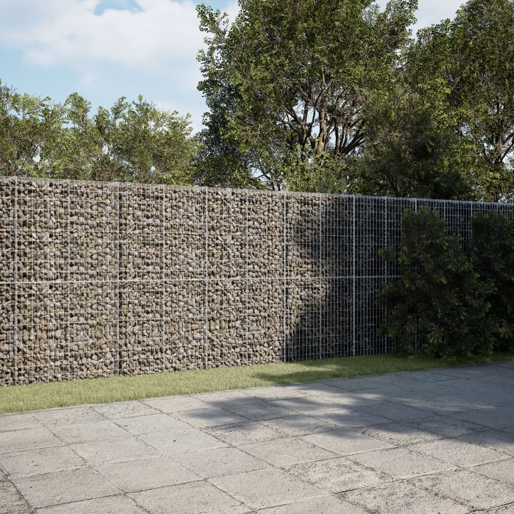 vidaXL Coș gabion cu capac, 400x50x200 cm, fier galvanizat