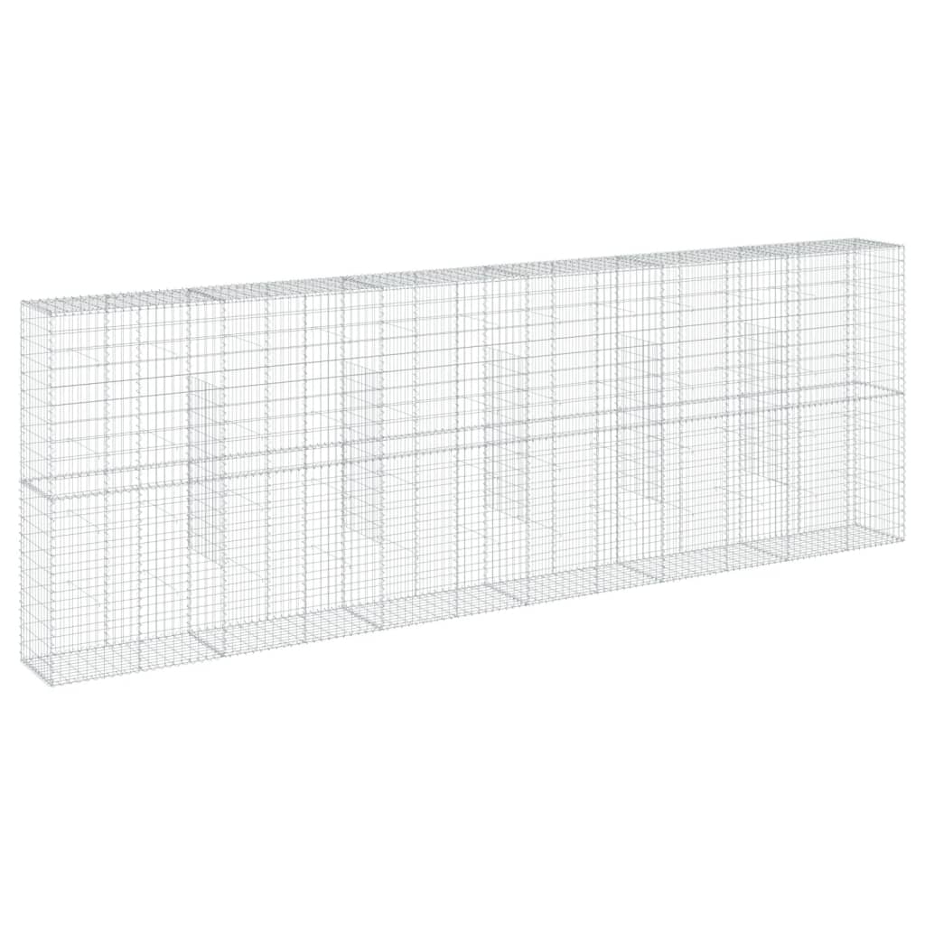 vidaXL Gabionový koš s víkem 600 x 50 x 200 cm pozinkované železo