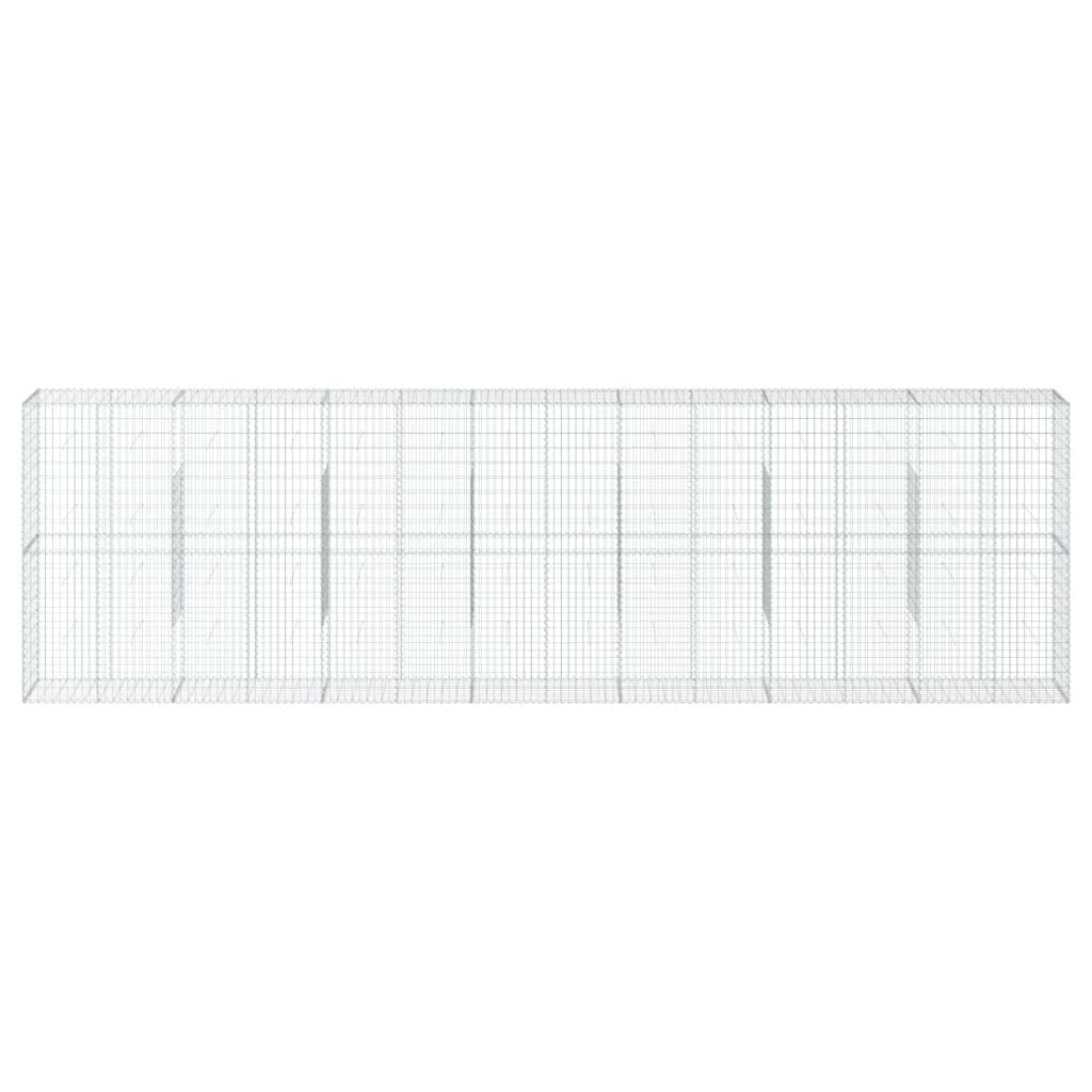 vidaXL Coș gabion cu capac, 700x50x200 cm, fier galvanizat