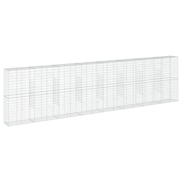 vidaXL kaanega gabioonkorv, 800x50x200 cm, tsingitud raud