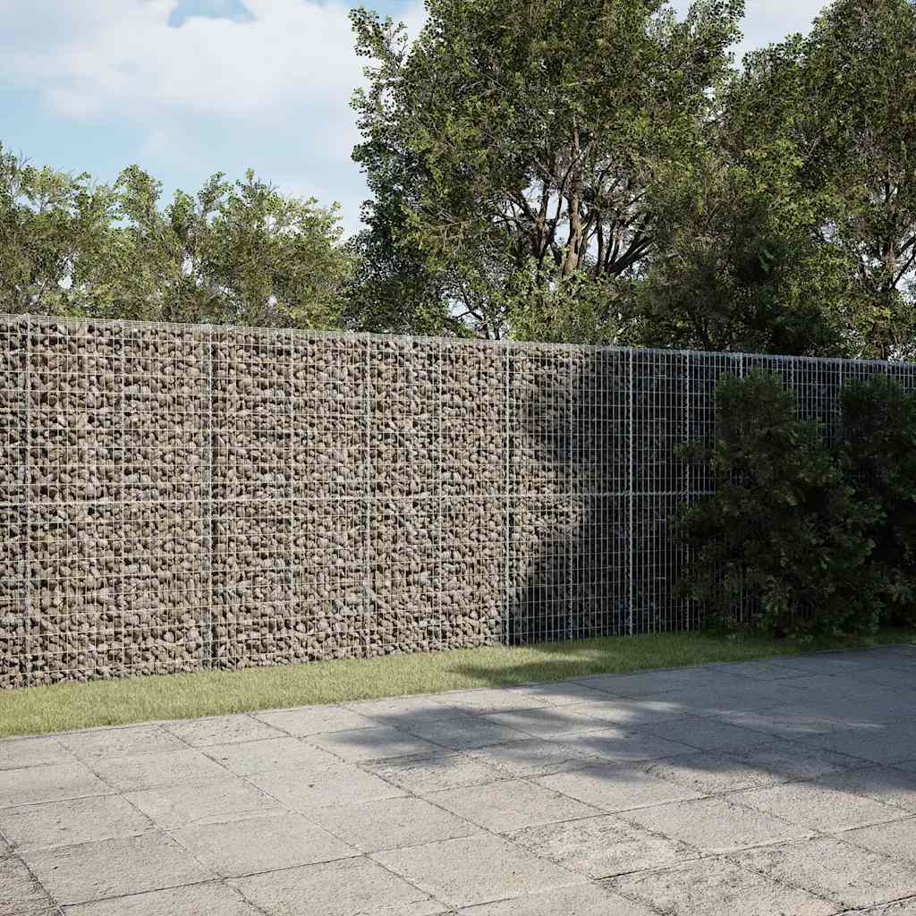 vidaXL Coș gabion cu capac, argintiu, 900x50x200 cm, fier galvanizat