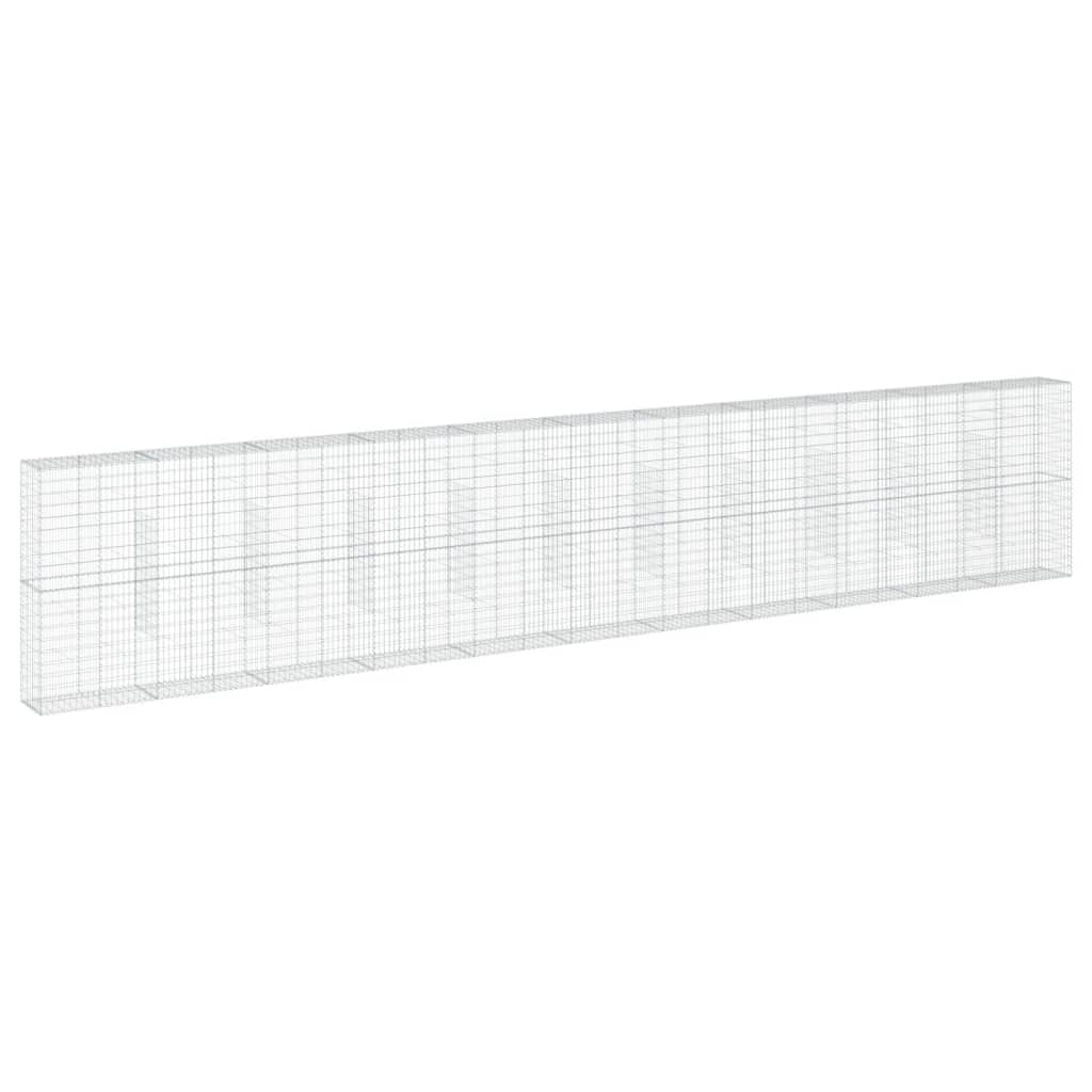 vidaXL GabionovĂ˝ koĹˇ s vĂ­kem 1 100 x 50 x 200 cm pozinkovanĂ© Ĺľelezo