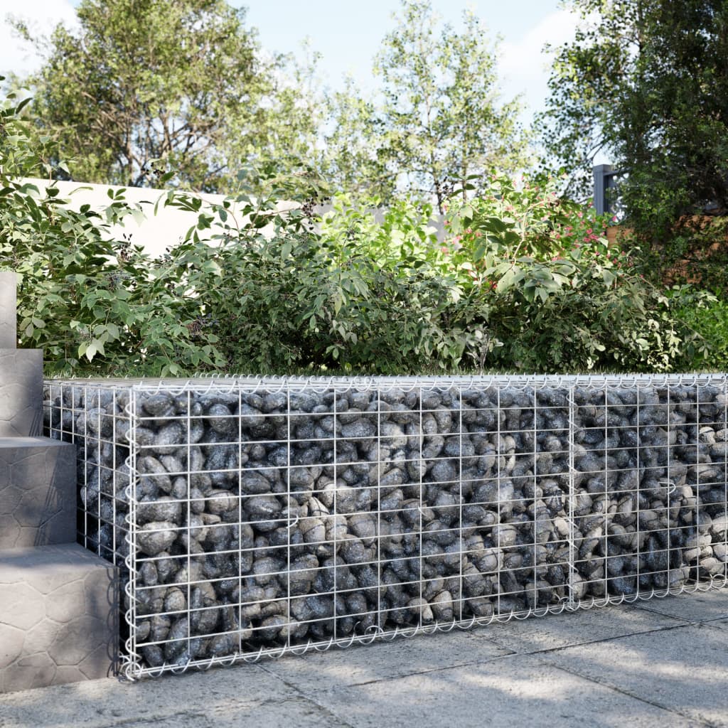 vidaXL Coș gabion cu capac, 100x100x50 cm, fier galvanizat