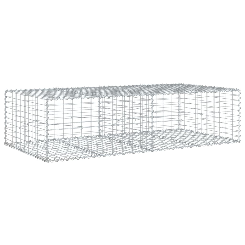 vidaXL Gabionový koš s víkem 200 x 100 x 50 cm pozinkované železo