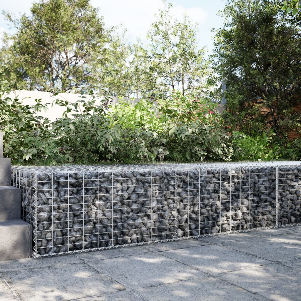 vidaXL Coș gabion cu capac, 200x100x50 cm, fier galvanizat