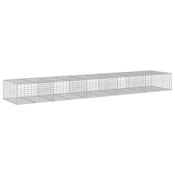 vidaXL kaanega gabioonkorv, 500 x 100 x 50 cm, tsingitud raud