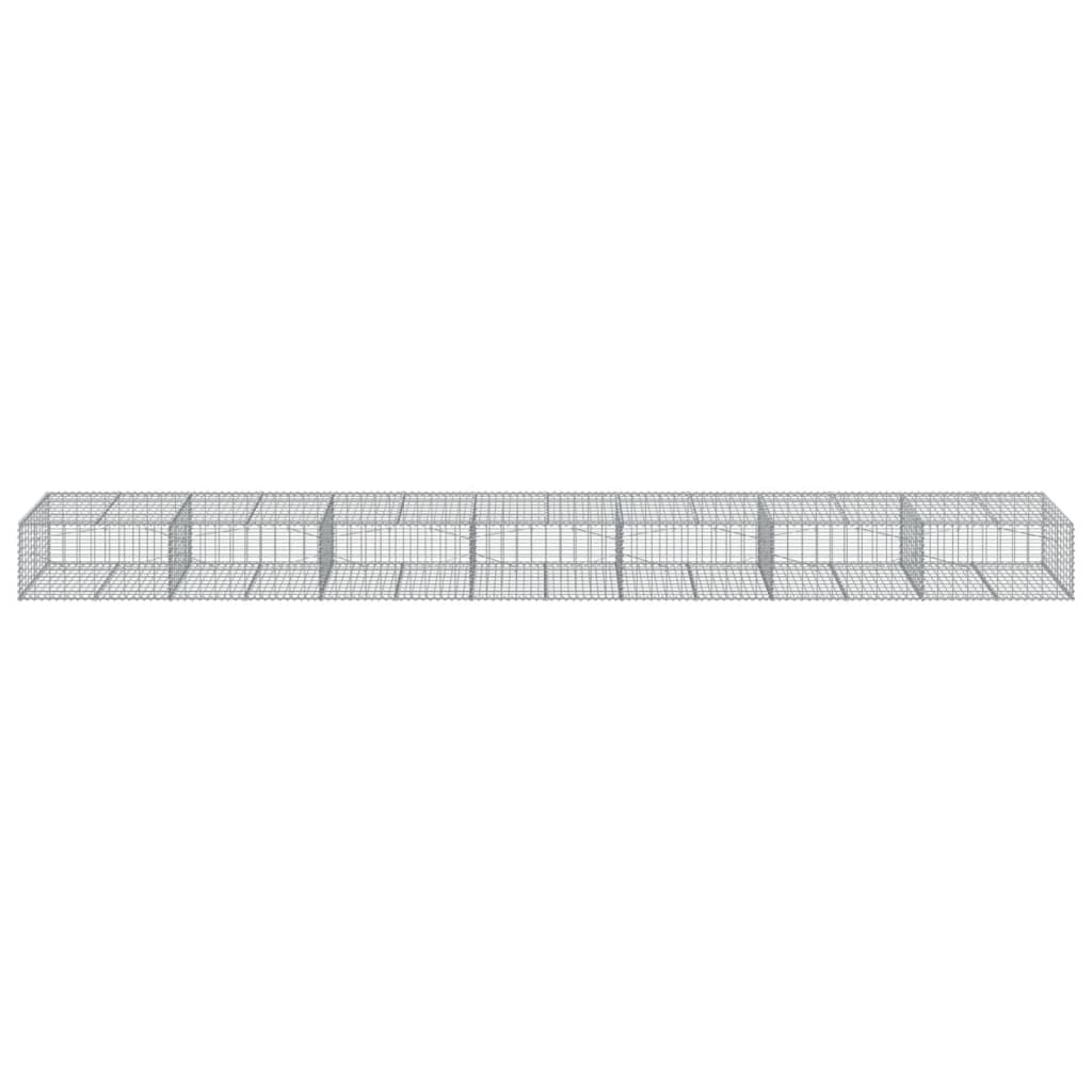 vidaXL Schanskorf 700x100x50 cm gegalvaniseerd ijzer zilverkleurig afbeelding