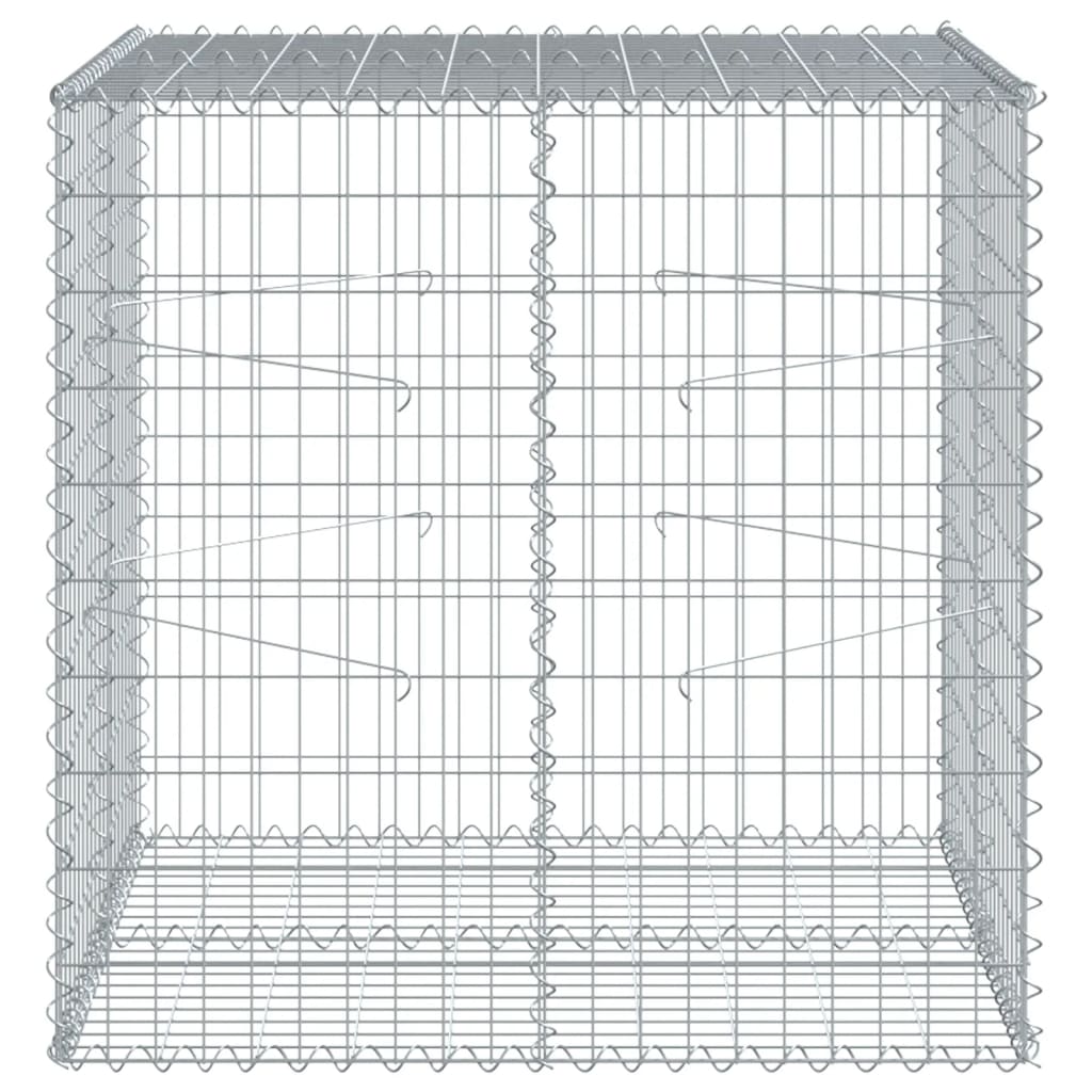 vidaXL Schanskorf 100x100x100 cm gegalvaniseerd ijzer zilverkleurig afbeelding