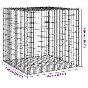 Gabionový koš s víkem 100 x 100 x 100 cm pozinkované železo - obrázek 7