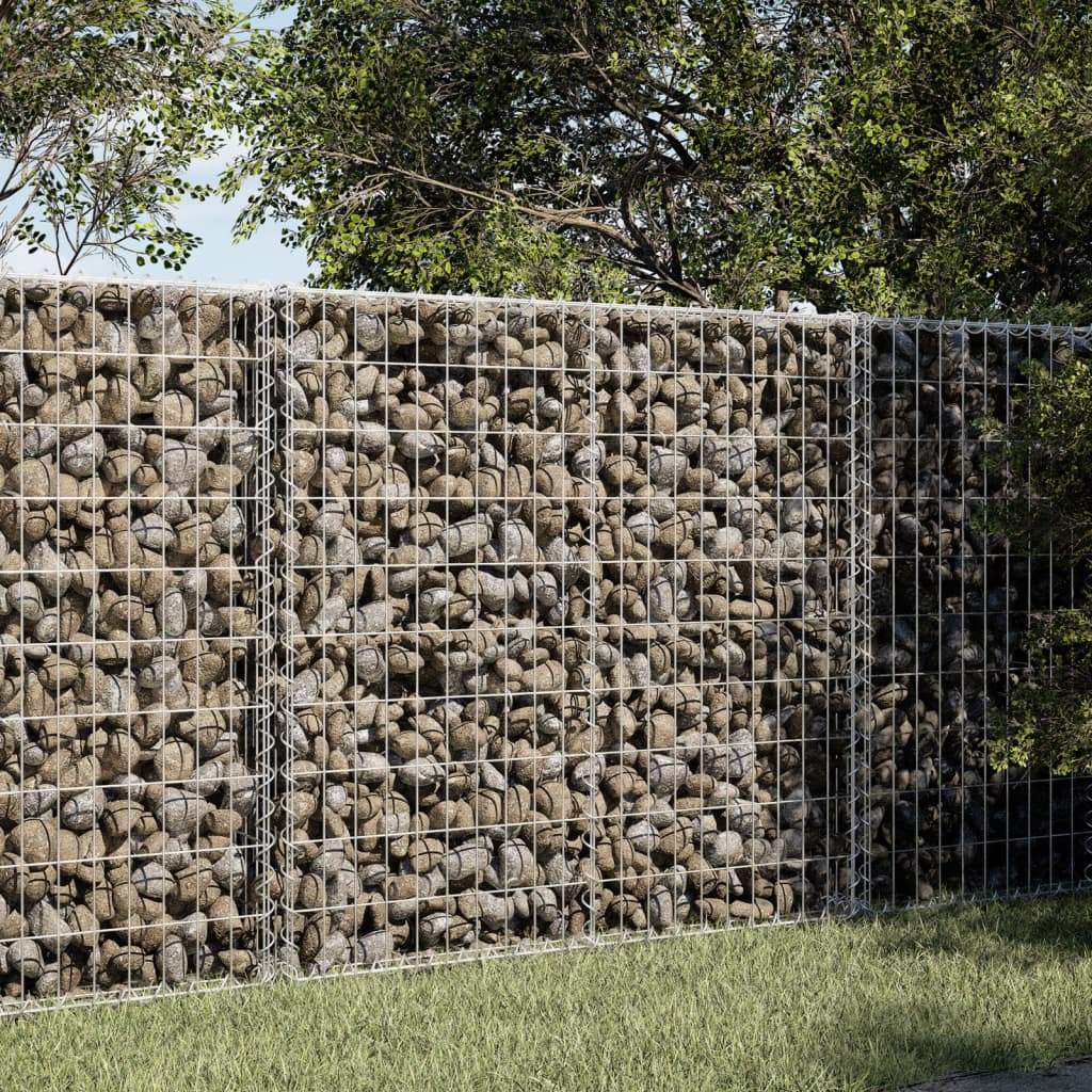 vidaXL Coș gabion cu capac, 150x100x100 cm, fier galvanizat