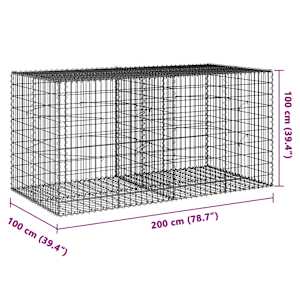 Gabionový koš s víkem 200 x 100 x 100 cm pozinkované železo - obrázek 7