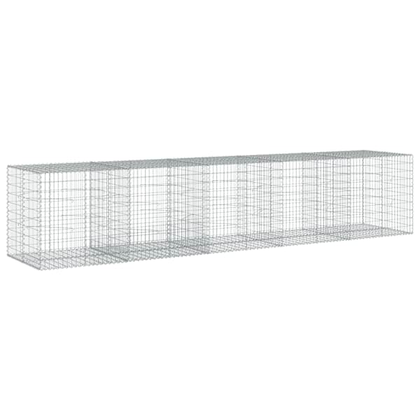 vidaXL kaanega gabioonkorv, 500x100x100 cm, tsingitud raud