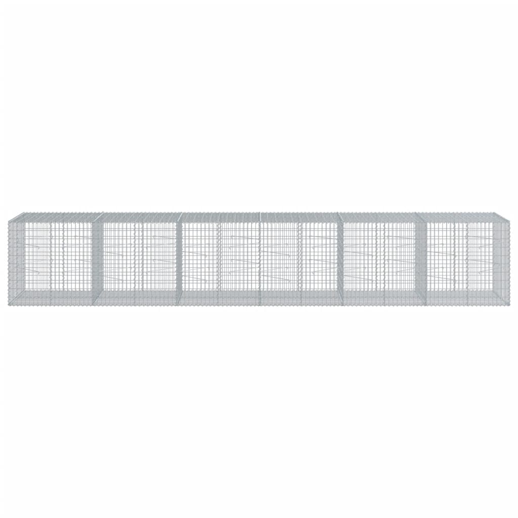 vidaXL Schanskorf 600x100x100 cm gegalvaniseerd ijzer zilverkleurig afbeelding