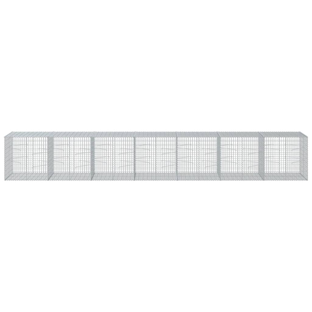 vidaXL Schanskorf 700x100x100 cm gegalvaniseerd ijzer zilverkleurig afbeelding