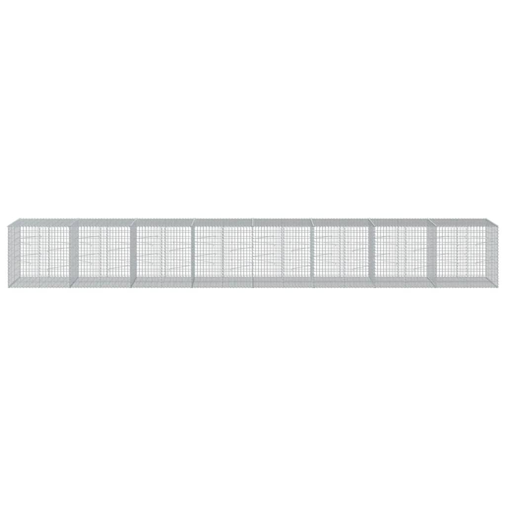 vidaXL Schanskorf 800x100x100 cm gegalvaniseerd ijzer zilverkleurig afbeelding