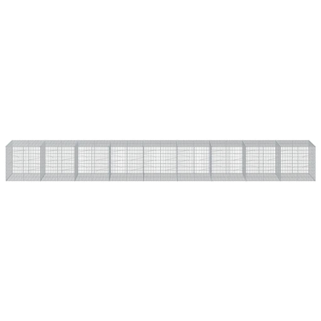 vidaXL Schanskorf 900x100x100 cm gegalvaniseerd ijzer zilverkleurig afbeelding