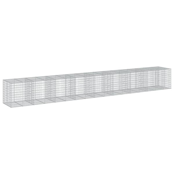 vidaXL kaanega gabioonkorv, 950 x 100 x 100 cm, tsingitud raud