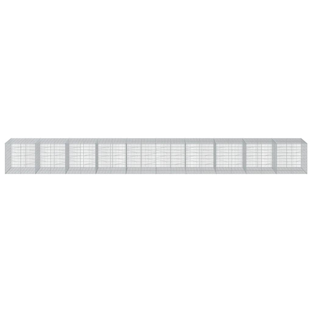 vidaXL Schanskorf 1000x100x100 cm gegalvaniseerd ijzer zilverkleurig afbeelding