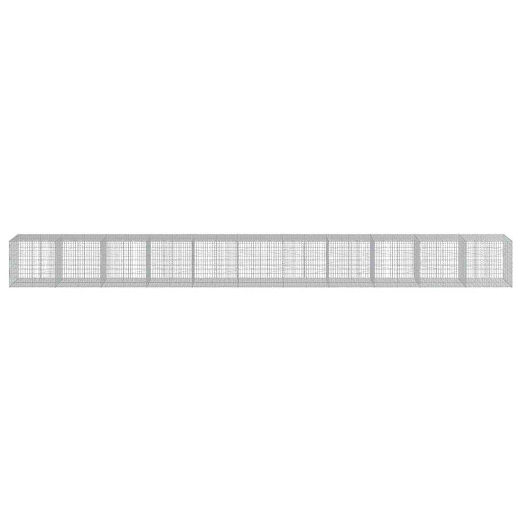 vidaXL Schanskorf 1100x100x100 cm gegalvaniseerd ijzer zilverkleurig afbeelding