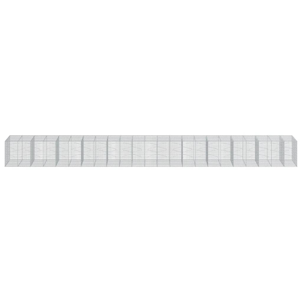 vidaXL Schanskorf 1150x100x100 cm gegalvaniseerd ijzer zilverkleurig afbeelding