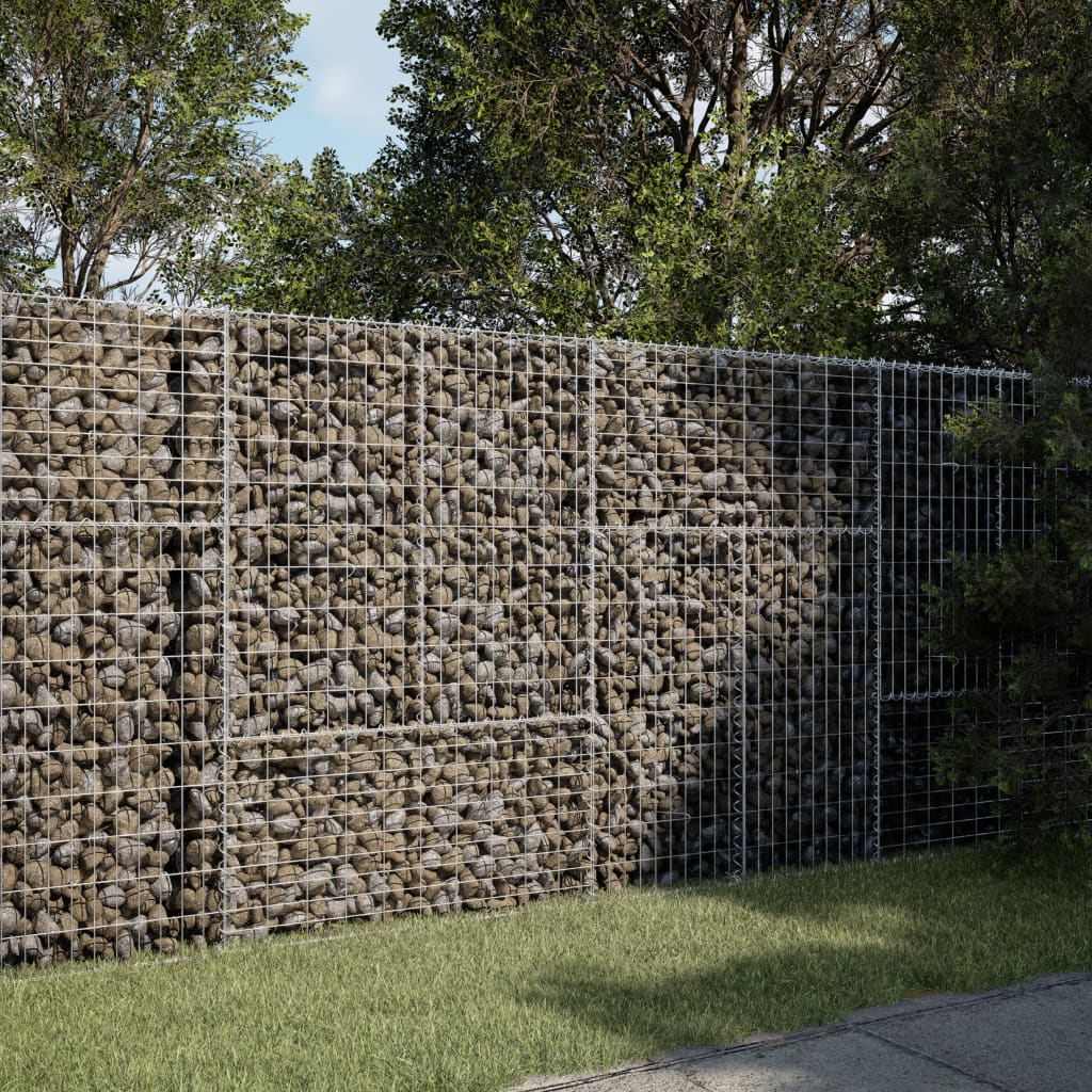 vidaXL Coș gabion cu capac, 200x100x150 cm, fier galvanizat