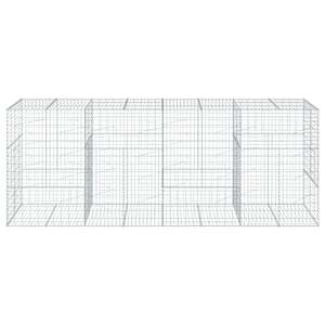 Gabionový koš s víkem 400 x 100 x 150 cm pozinkované železo - obrázek 3