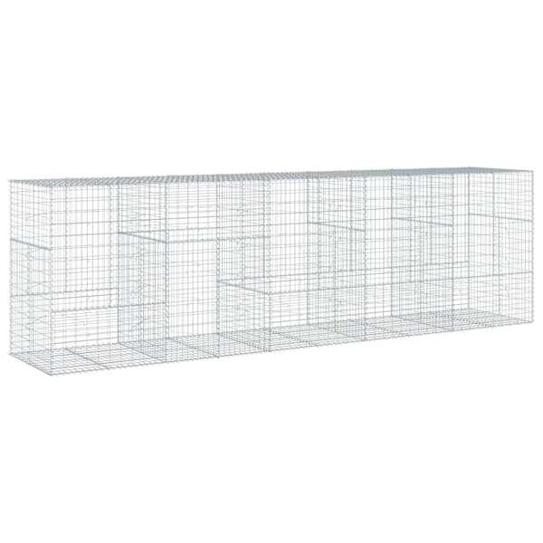 vidaXL kaanega gabioonkorv, 500 x 100 x 150 cm, tsingitud raud